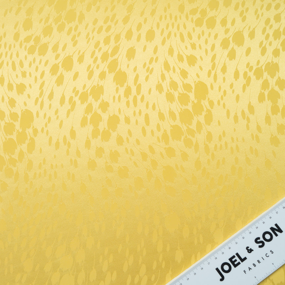 Lemon Yellow Floral Jacquard Pure Silk (A 2.20m Piece)
