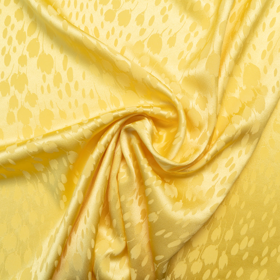 Lemon Yellow Floral Jacquard Pure Silk (A 2.20m Piece)