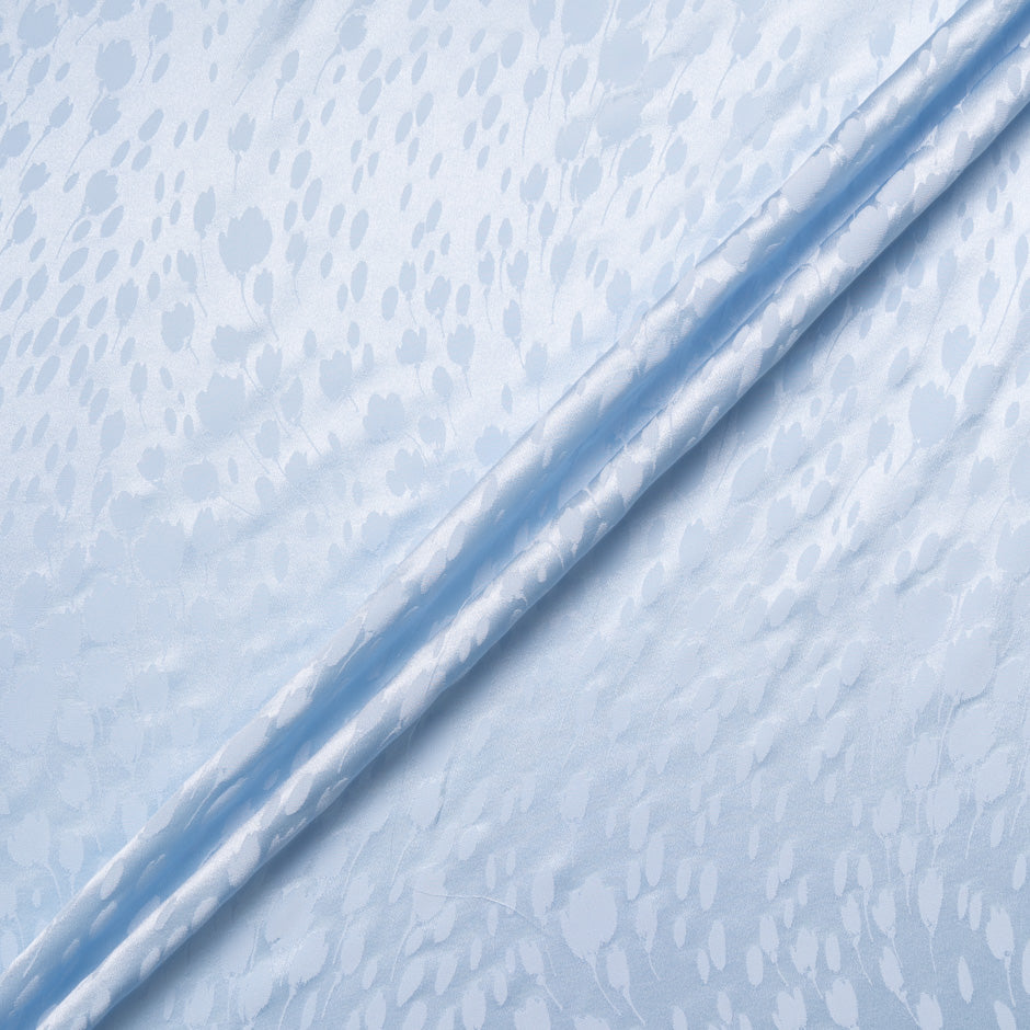 Baby Blue Floral Jacquard Pure Silk