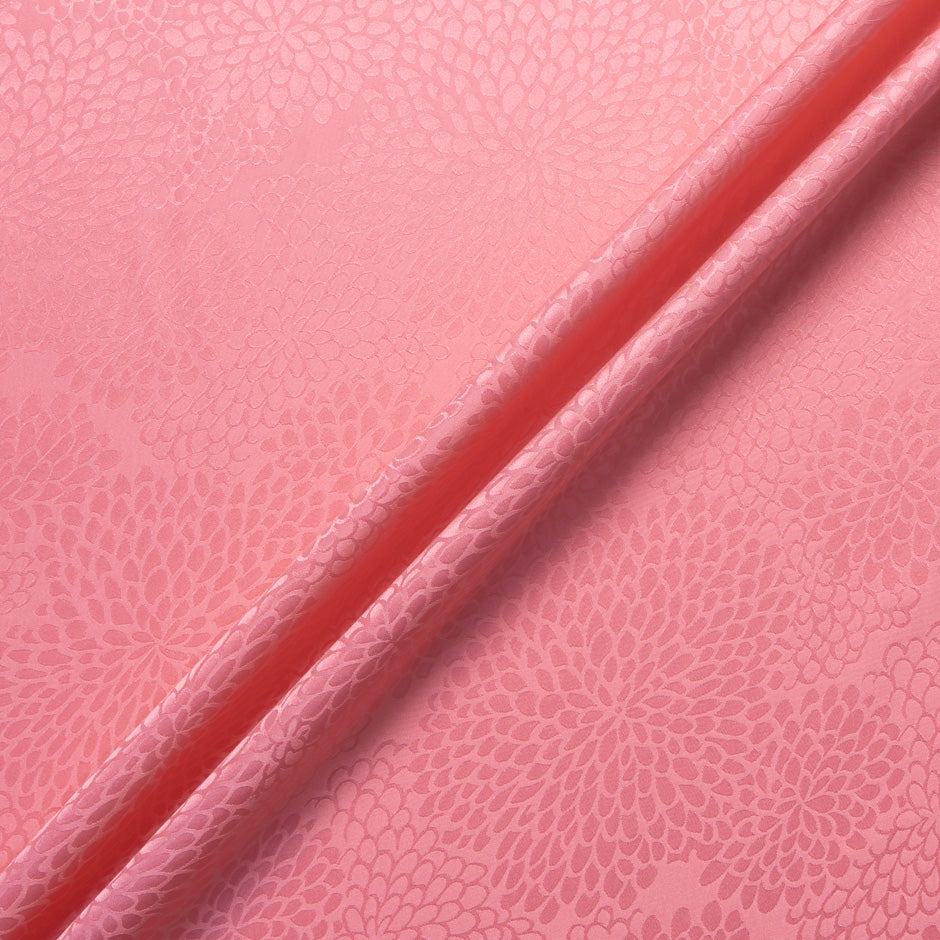Candy Pink Petal Jacquard Pure Silk