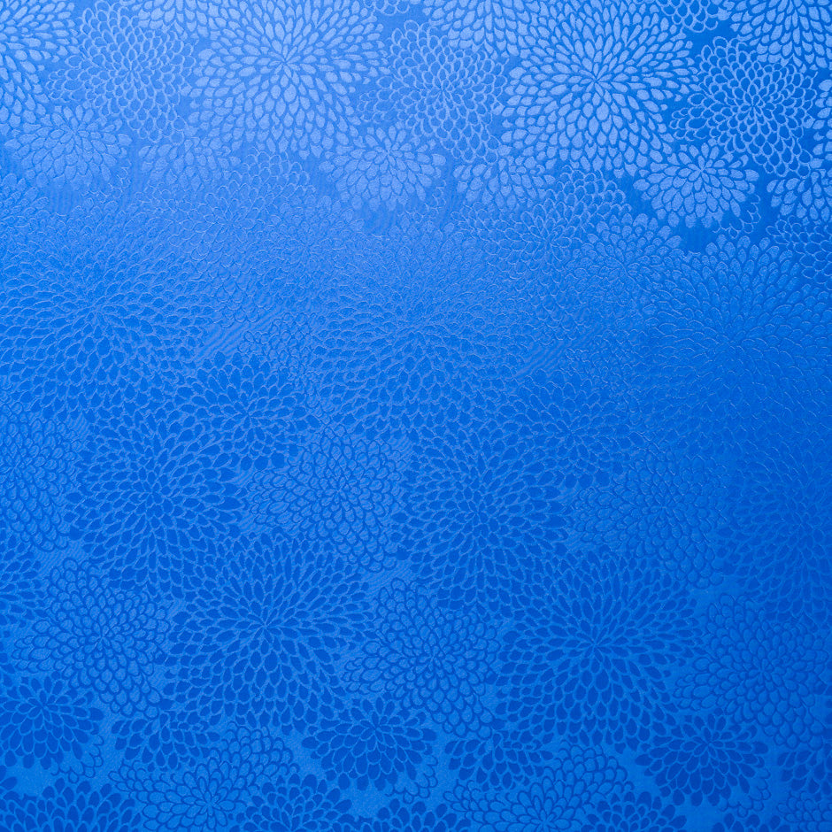 Royal Blue Petal Jacquard Pure Silk (A 75cm Piece)
