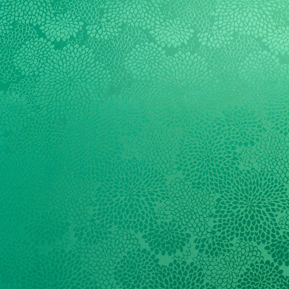 Emerald Green Petal Jacquard Pure Silk