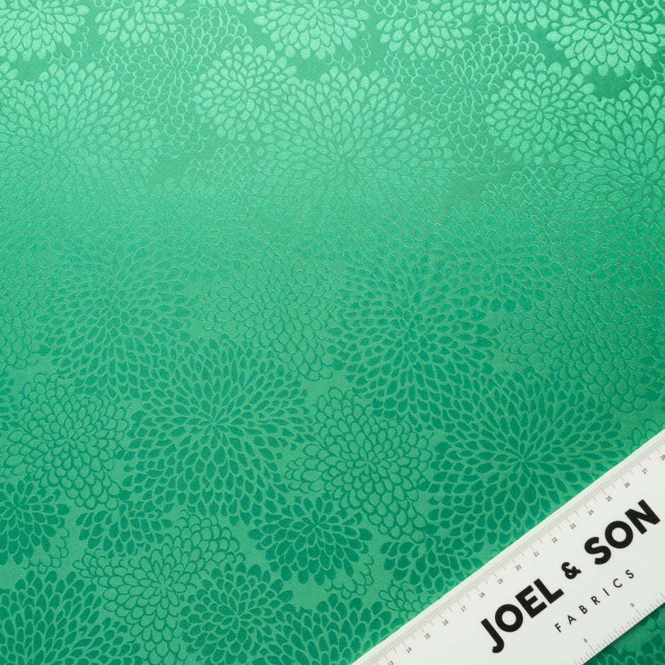 Emerald Green Petal Jacquard Pure Silk (A 1.50m Piece)
