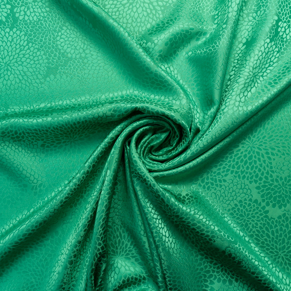 Emerald Green Petal Jacquard Pure Silk (A 1.50m Piece)