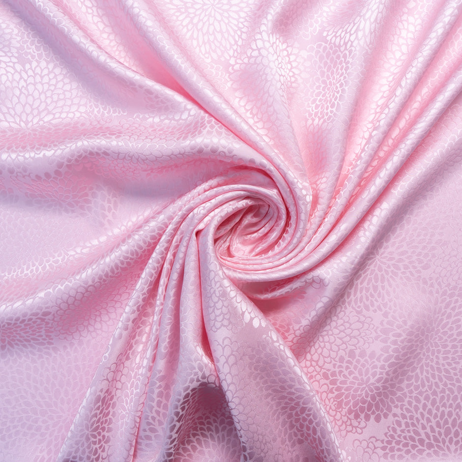 Baby Pink Petal Jacquard Pure Silk