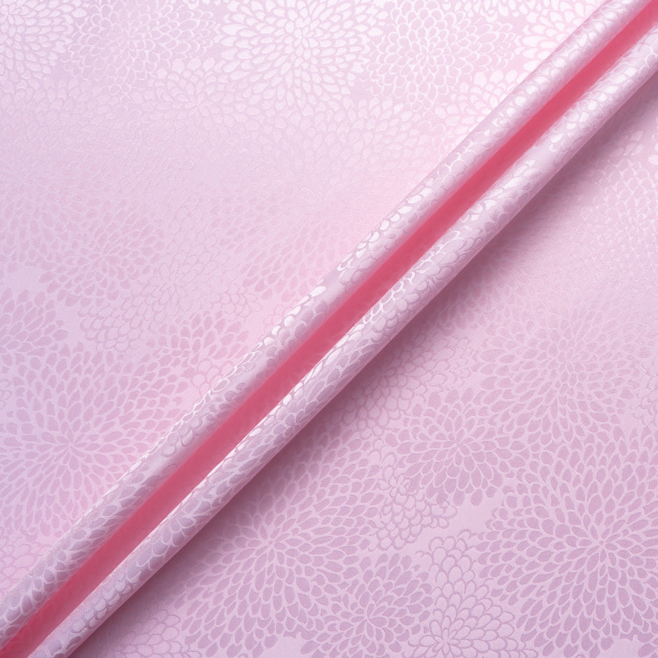 Baby Pink Petal Jacquard Pure Silk