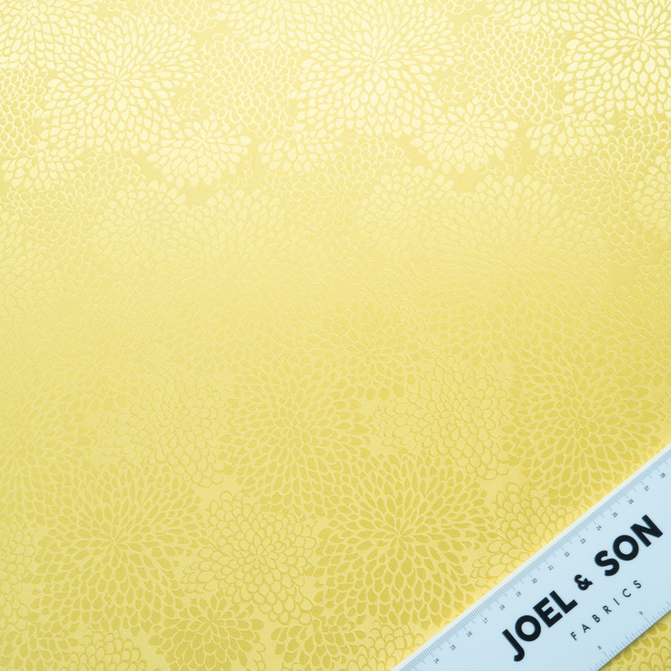 Sunflower Yellow Petal Jacquard Pure Silk