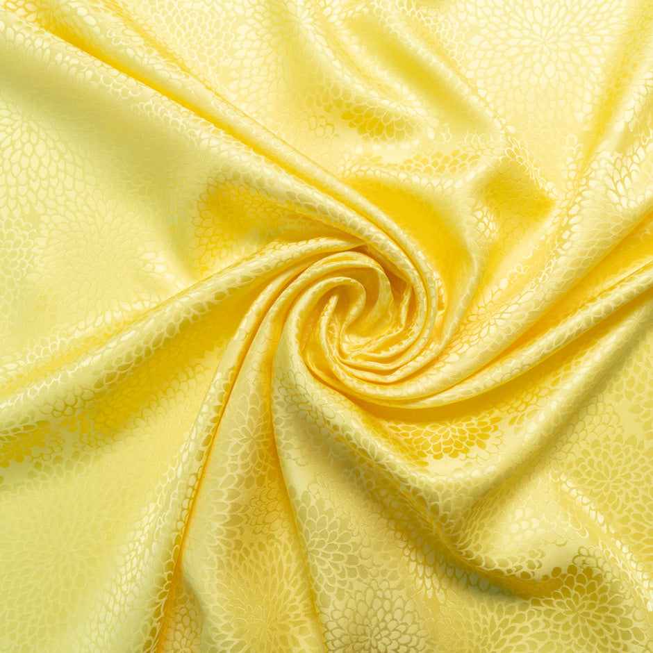 Sunflower Yellow Petal Jacquard Pure Silk