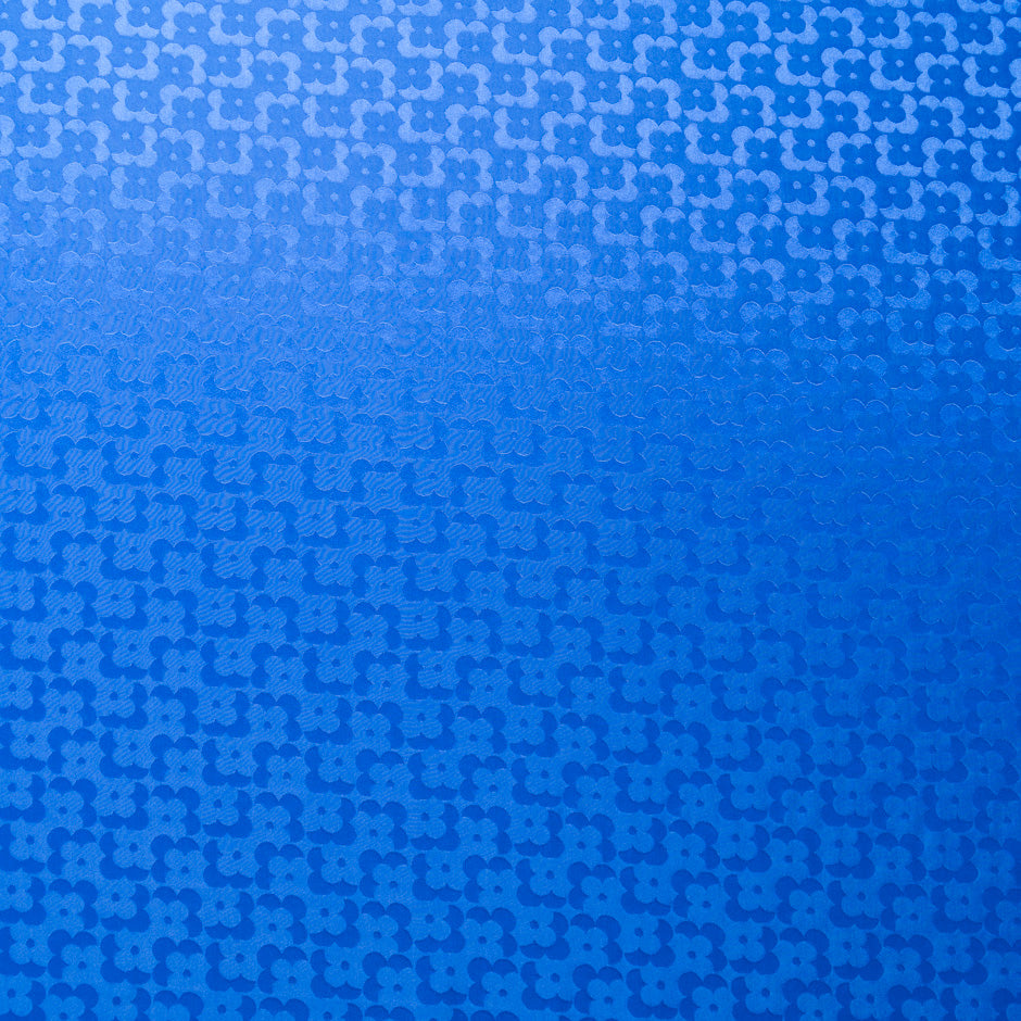 Royal Blue Geo Floral Jacquard Pure Silk