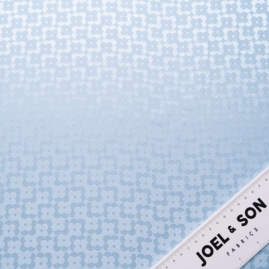 Baby Blue Geo Floral Jacquard Pure Silk