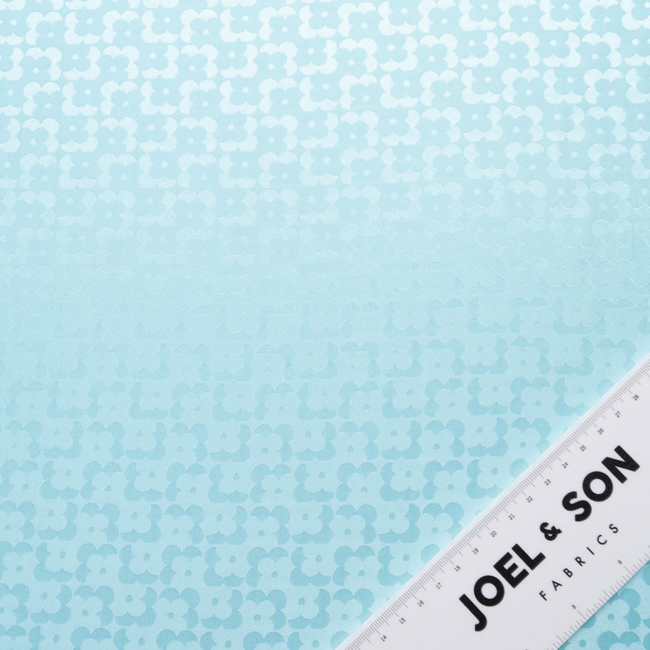 Ice Blue Geo Floral Jacquard Pure Silk