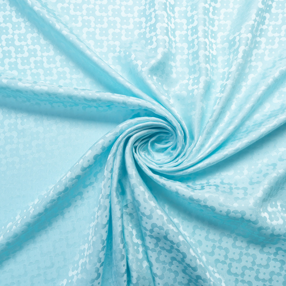 Ice Blue Geo Floral Jacquard Pure Silk