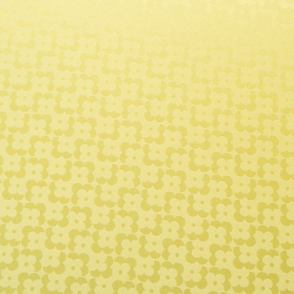 Lemon Geo Floral Jacquard Pure Silk