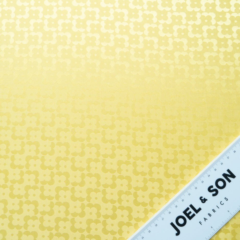 Lemon Geo Floral Jacquard Pure Silk