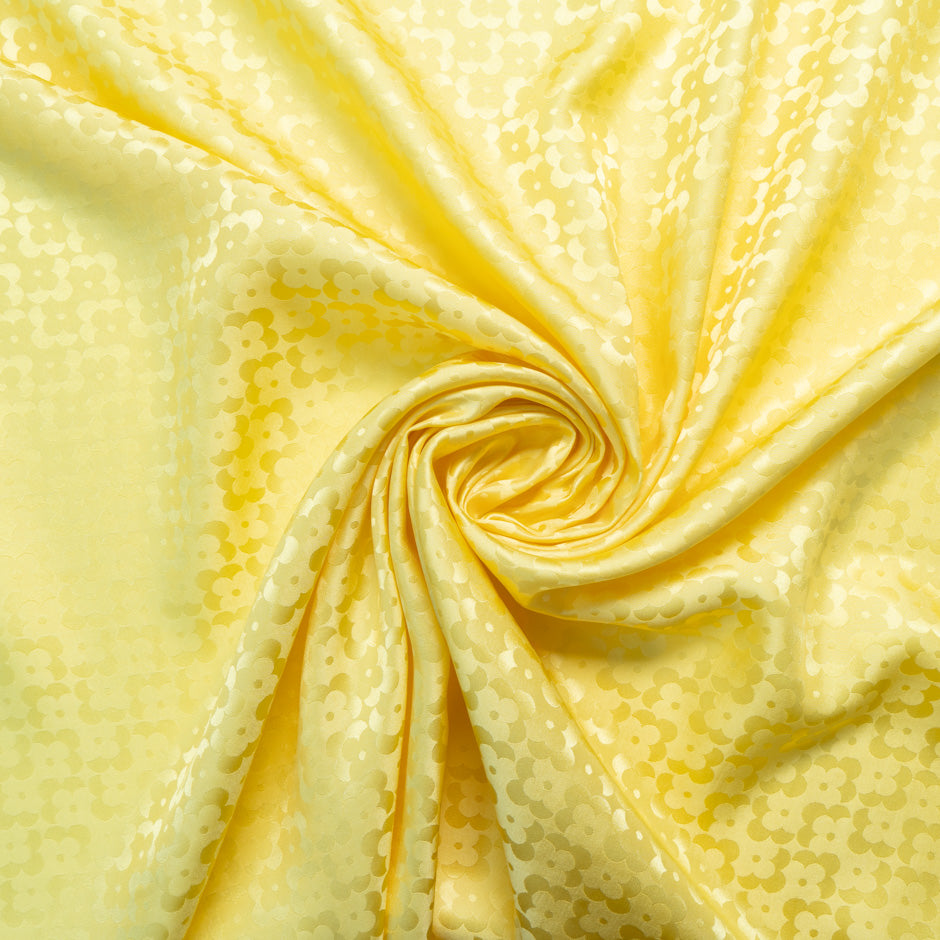 Lemon Geo Floral Jacquard Pure Silk