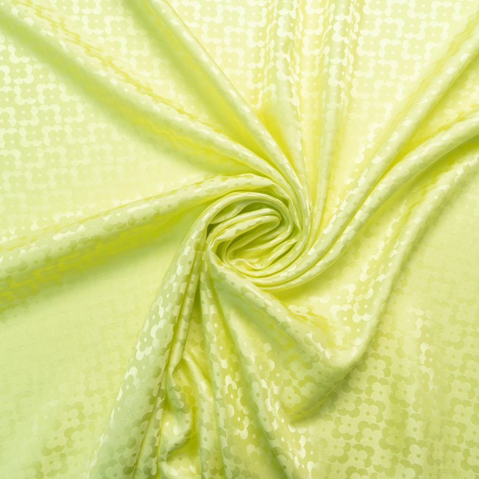 Chartreuse Geo Floral Jacquard Pure Silk