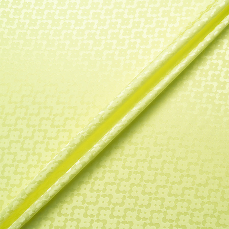 Chartreuse Geo Floral Jacquard Pure Silk