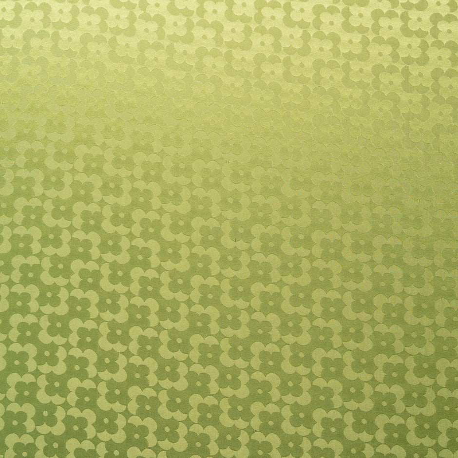 Olive Green Geo Floral Jacquard Pure Silk