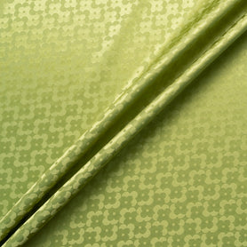 Olive Green Geo Floral Jacquard Pure Silk