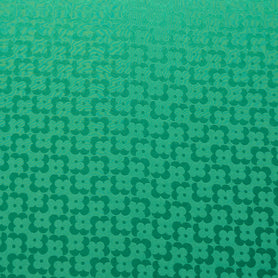 Emerald Green Geo Floral Jacquard Pure Silk