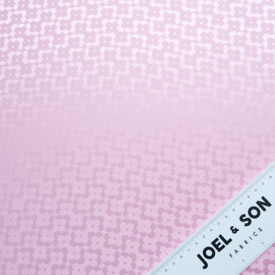 Baby Pink Geo Floral Jacquard Pure Silk (A 1.75m Piece)