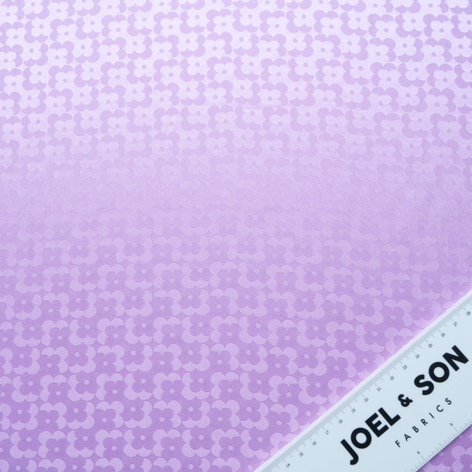 Rich Lilac Geo Floral Jacquard Pure Silk