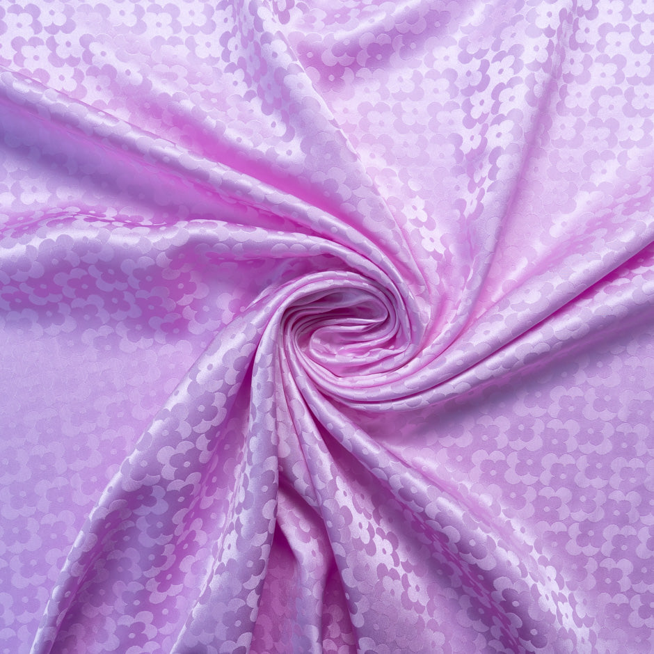 Rich Lilac Geo Floral Jacquard Pure Silk