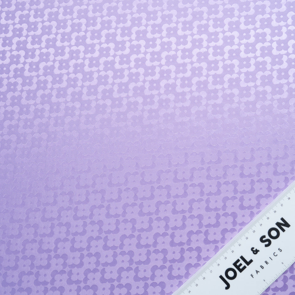 Lavender Geo Floral Jacquard Pure Silk