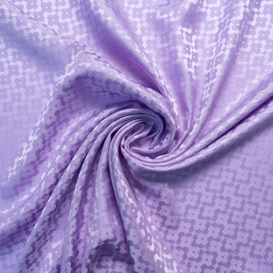 Lavender Geo Floral Jacquard Pure Silk