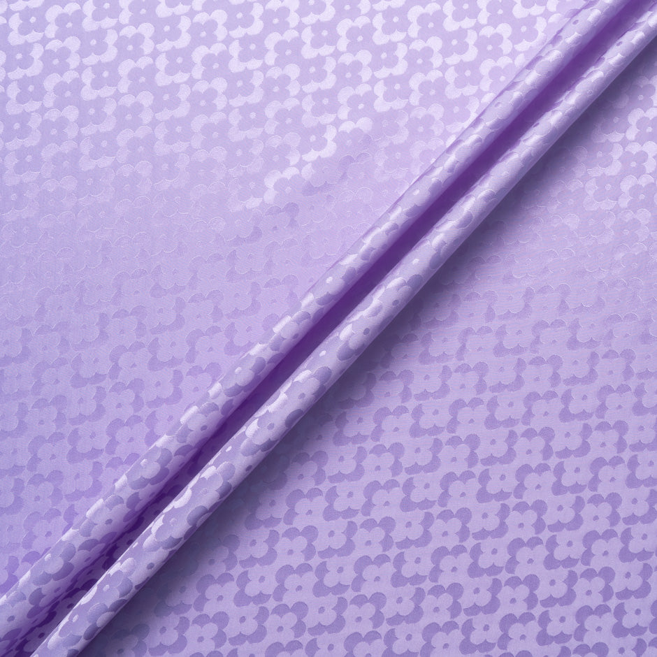 Lavender Geo Floral Jacquard Pure Silk