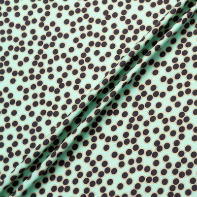 Black Spotted Mint Green Silk Panama