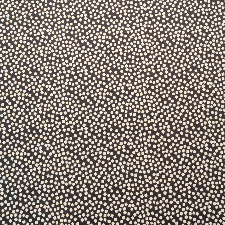 Beige Square Printed Brown Silk Panama