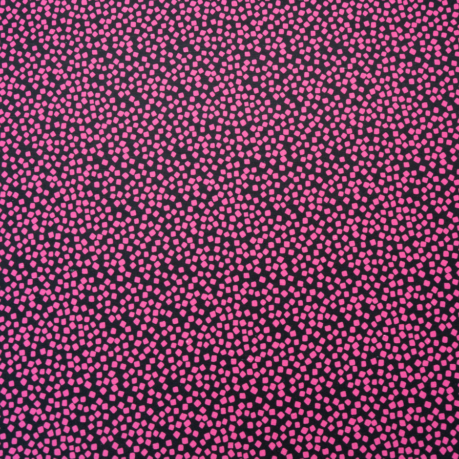 Fuchsia Square Printed Brown Silk Panama