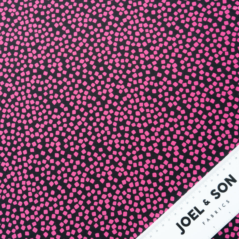Fuchsia Square Printed Brown Silk Panama