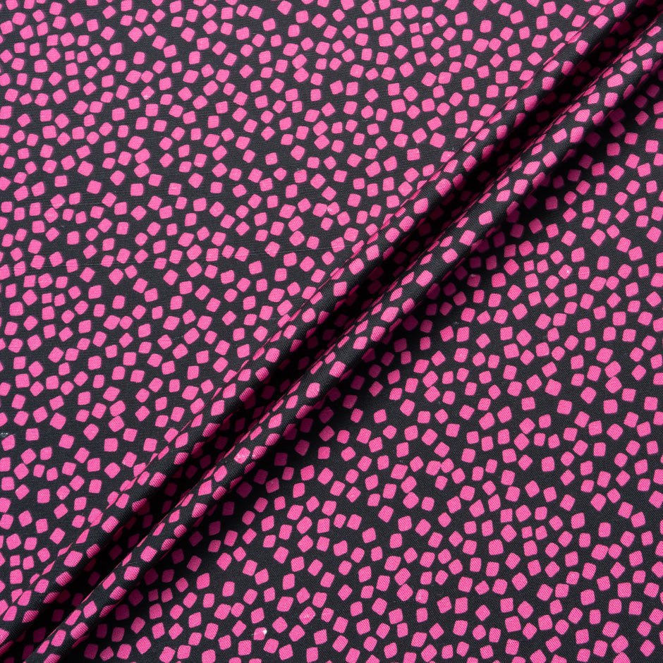 Fuchsia Square Printed Brown Silk Panama