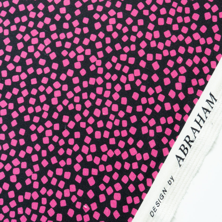 Fuchsia Square Printed Brown Silk Panama
