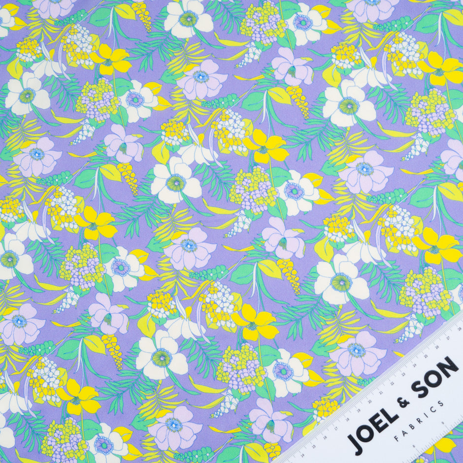Yellow Floral Printed Lilac Dani Maki Cotton