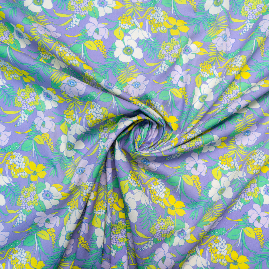 Yellow Floral Printed Lilac Dani Maki Cotton