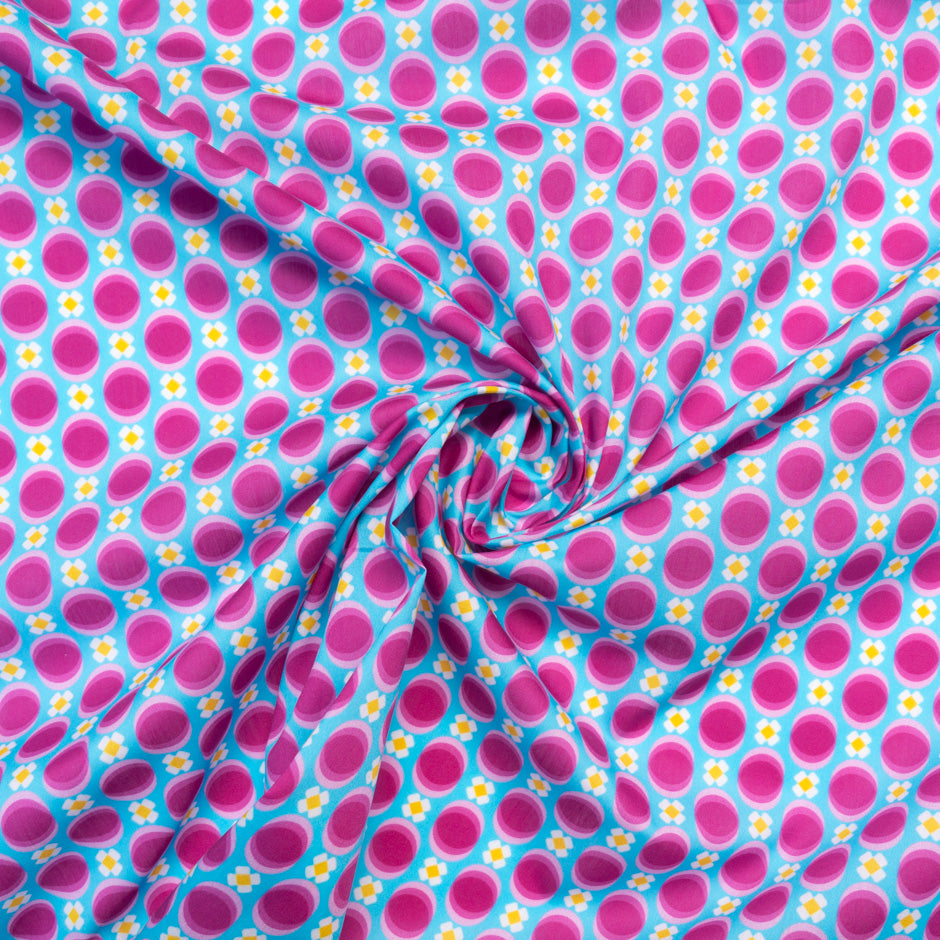 Double Vision Fuchsia Spotted Blue Dani Maki Cotton