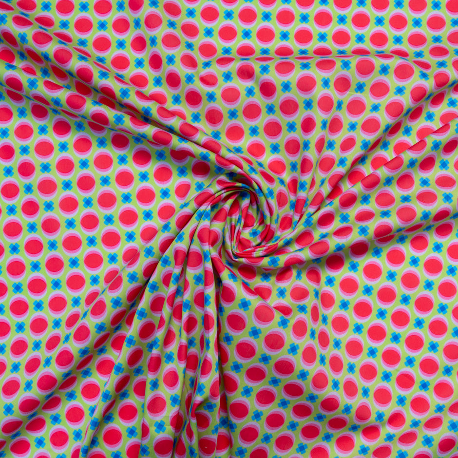 Double Vision Red Spotted Green Dani Maki Cotton