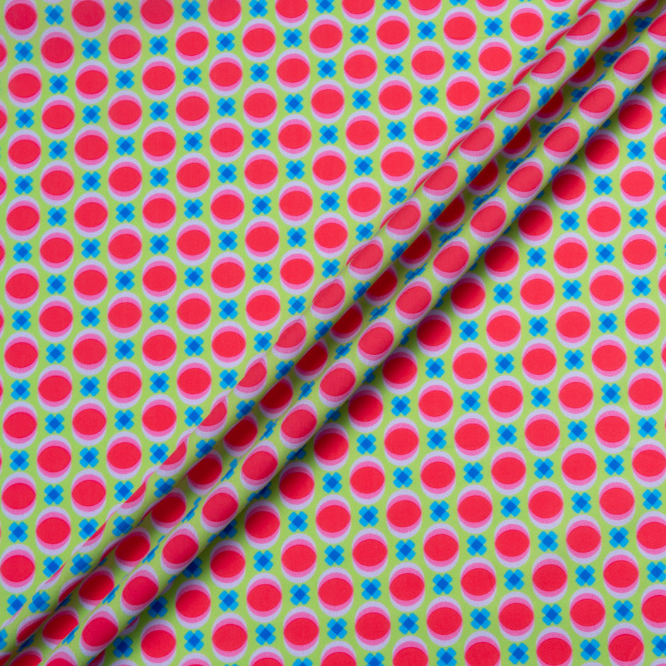 Double Vision Red Spotted Green Dani Maki Cotton