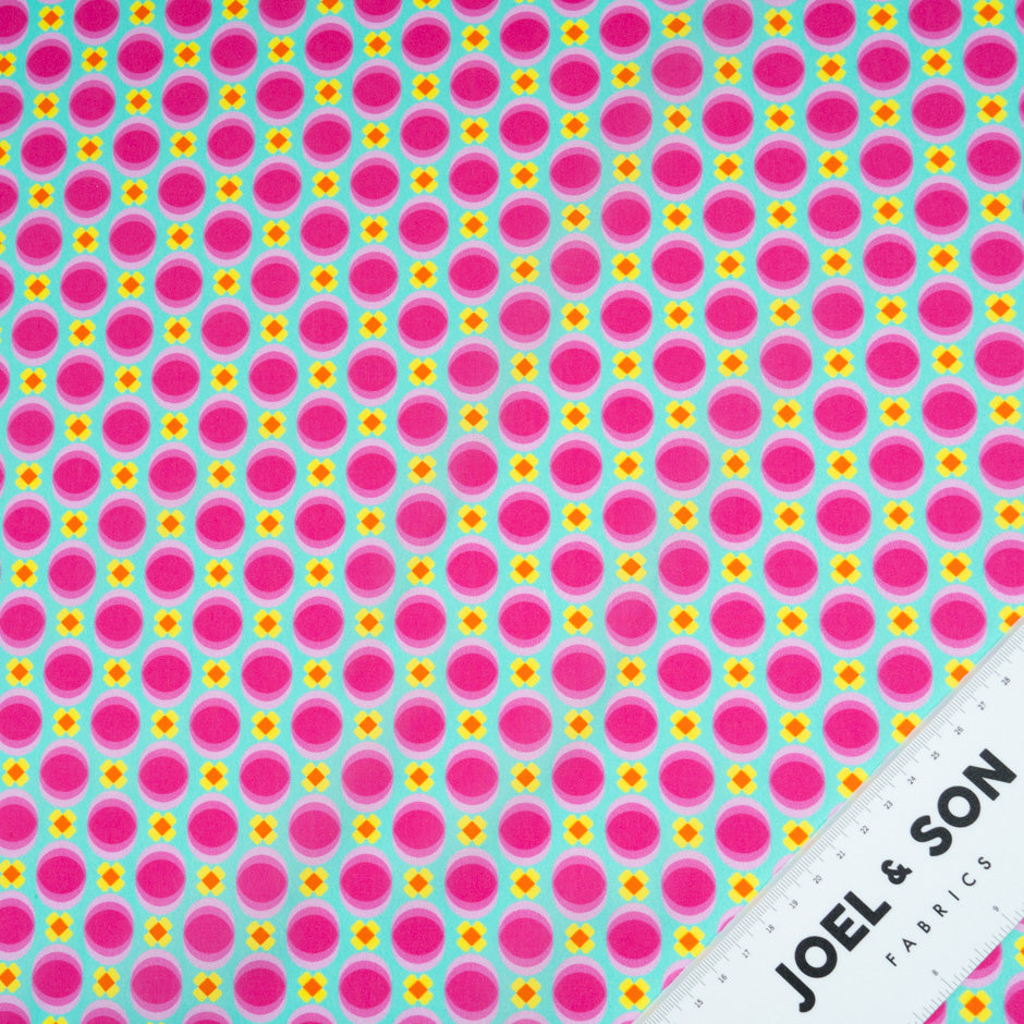 Double Vision Fuchsia Spotted Mint Dani Maki Cotton
