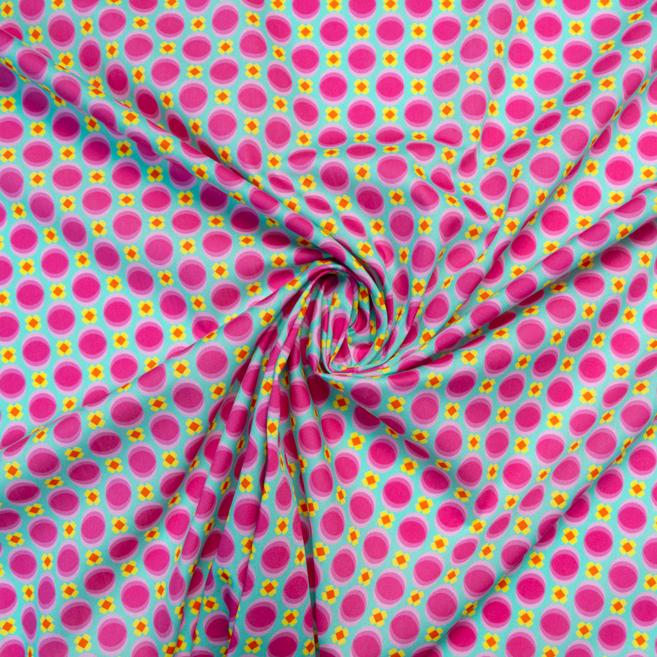 Double Vision Fuchsia Spotted Mint Dani Maki Cotton