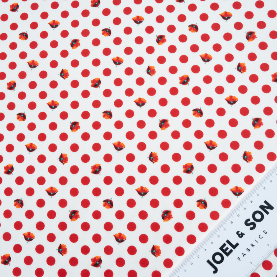 Red Spotted White Dani Maki Cotton