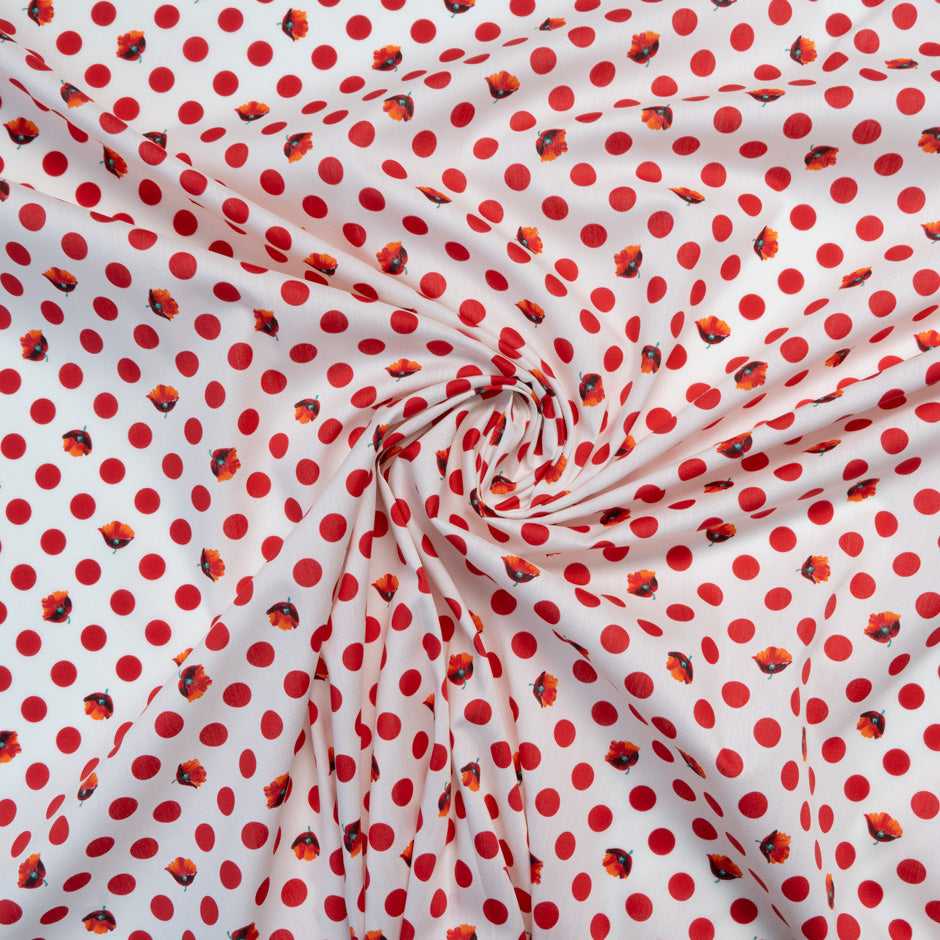 Red Spotted White Dani Maki Cotton