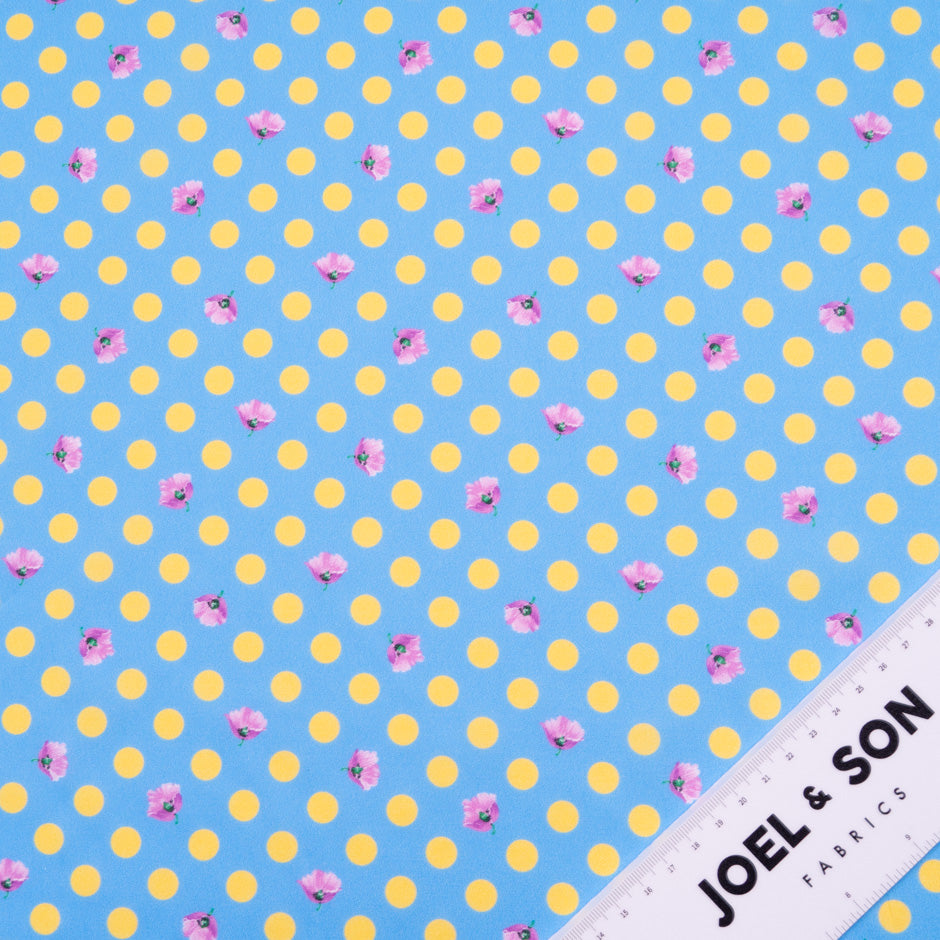 Yellow Spotted Sky Blue Dani Maki Cotton