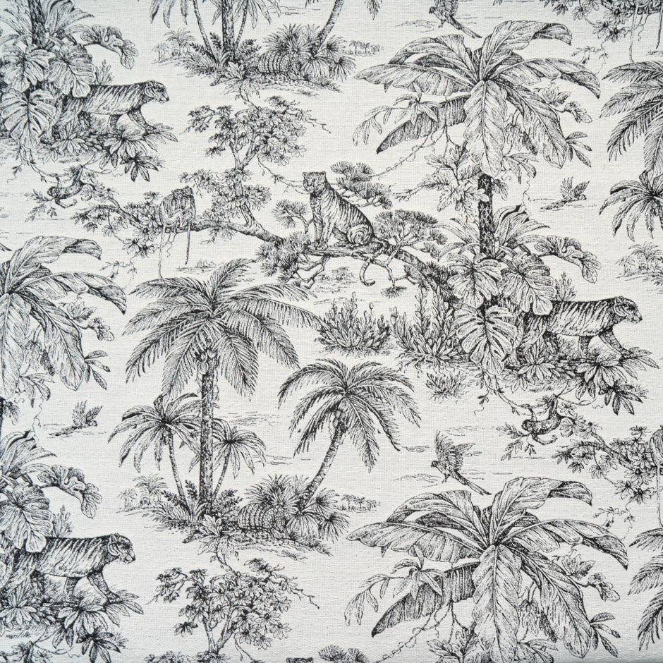 Monochrome Jungle Themed Cotton Blend