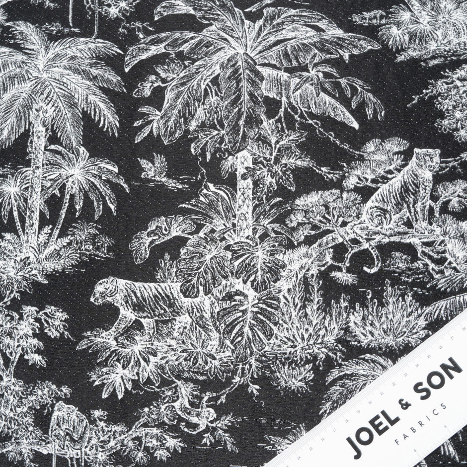 Monochrome Jungle Themed Cotton Blend