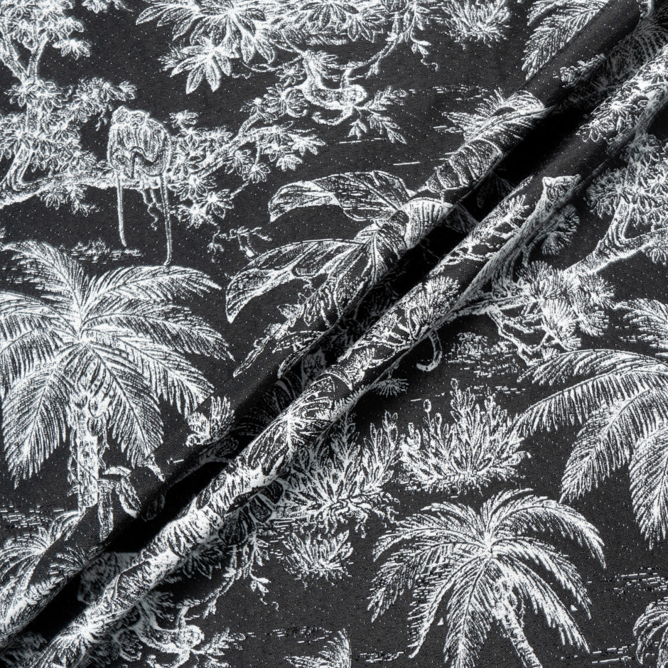 Monochrome Jungle Themed Cotton Blend