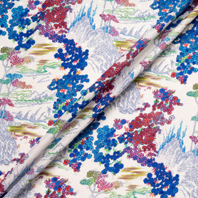 Multi Floral Printed Spot Jacquard Silk